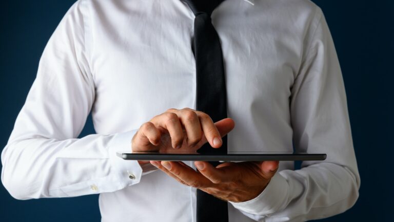 Businessman using digital tablet