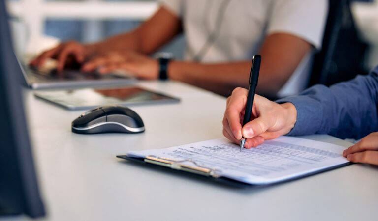 Male freelancer working in a coworking space